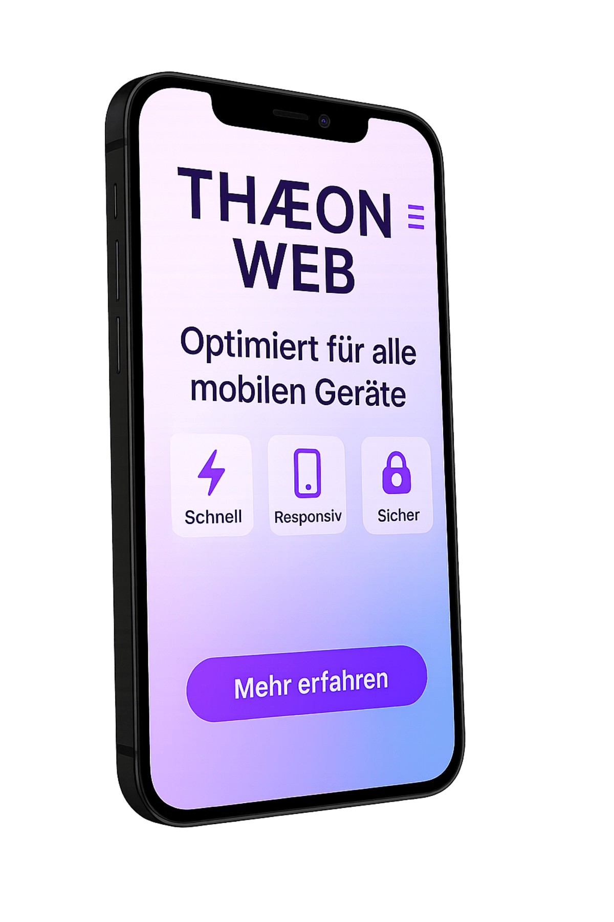 Webseite in einer Handy Ansicht